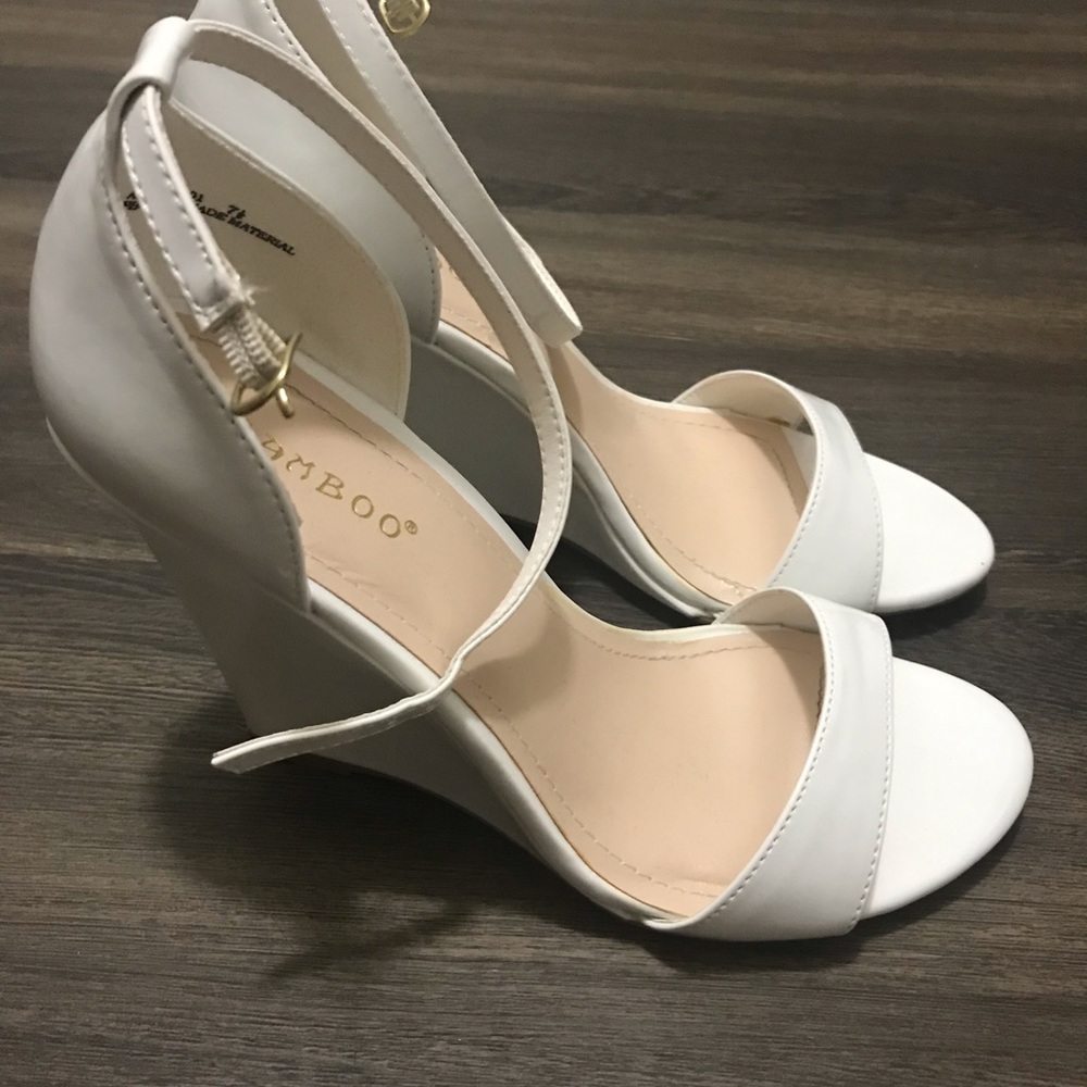 White Patent Leather Wedge Dress Shoe
